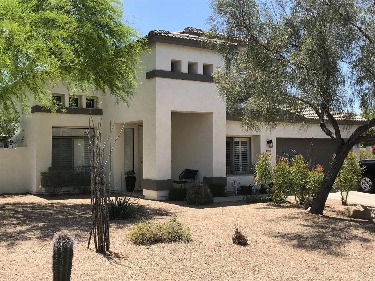 Exterior stucco repaint in Scottsdale after painting