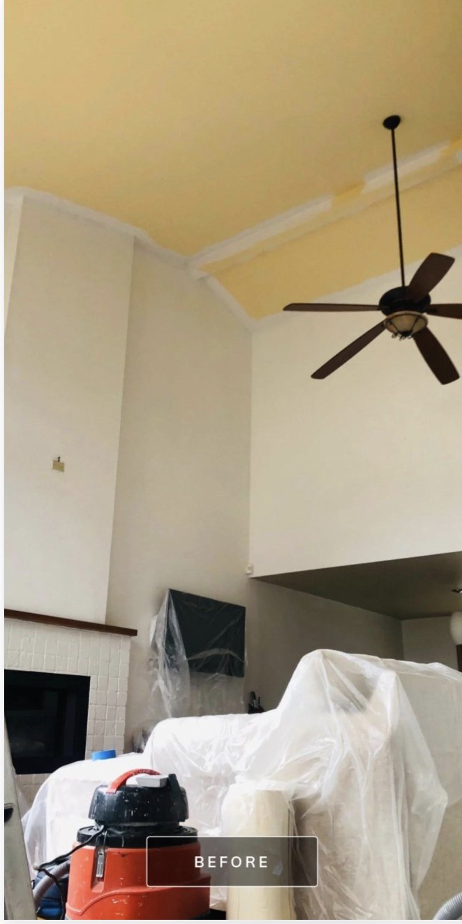 Great room & ceilings in North Phoenix before painting