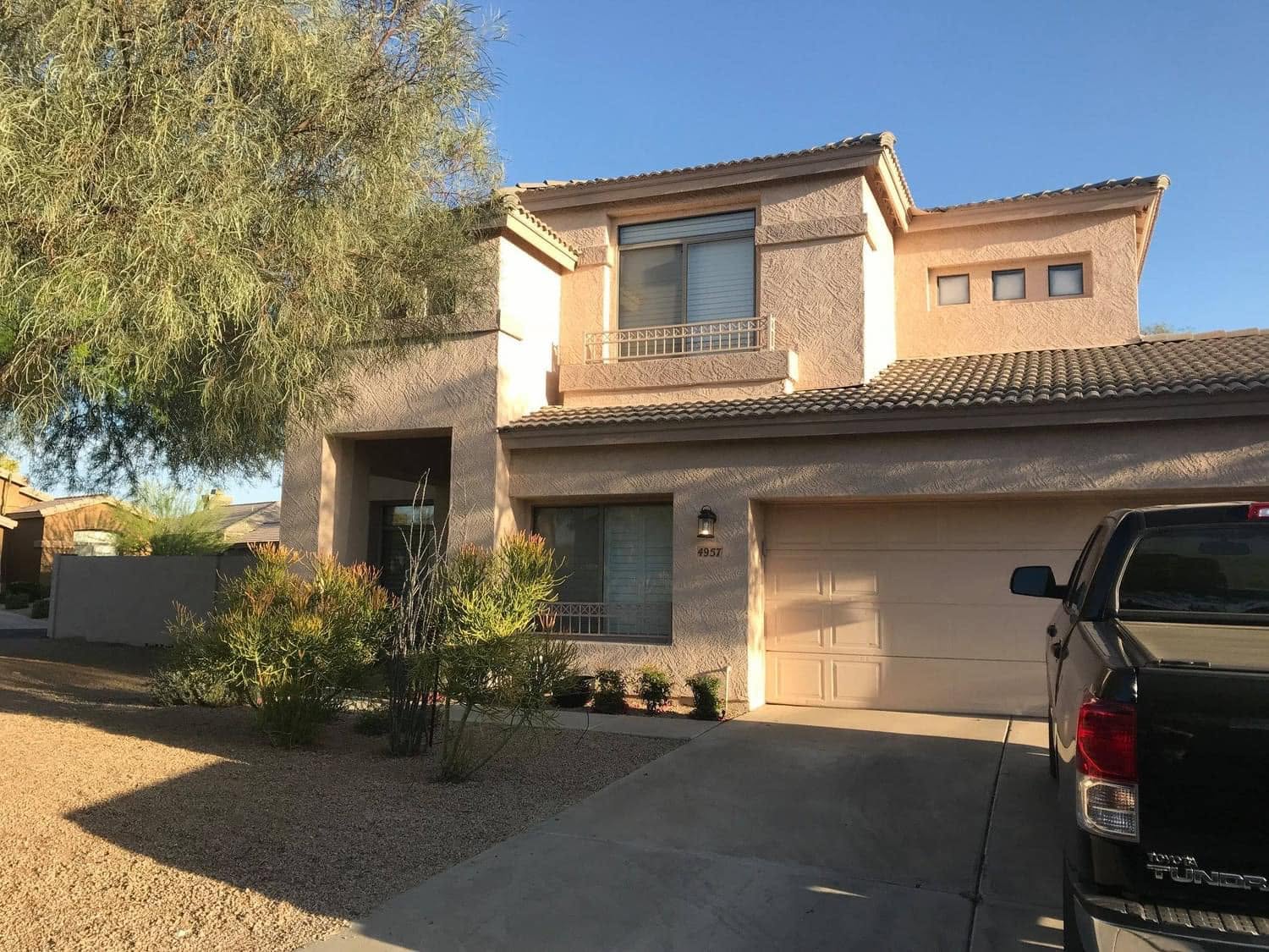 Exterior stucco repaint in Scottsdale before painting